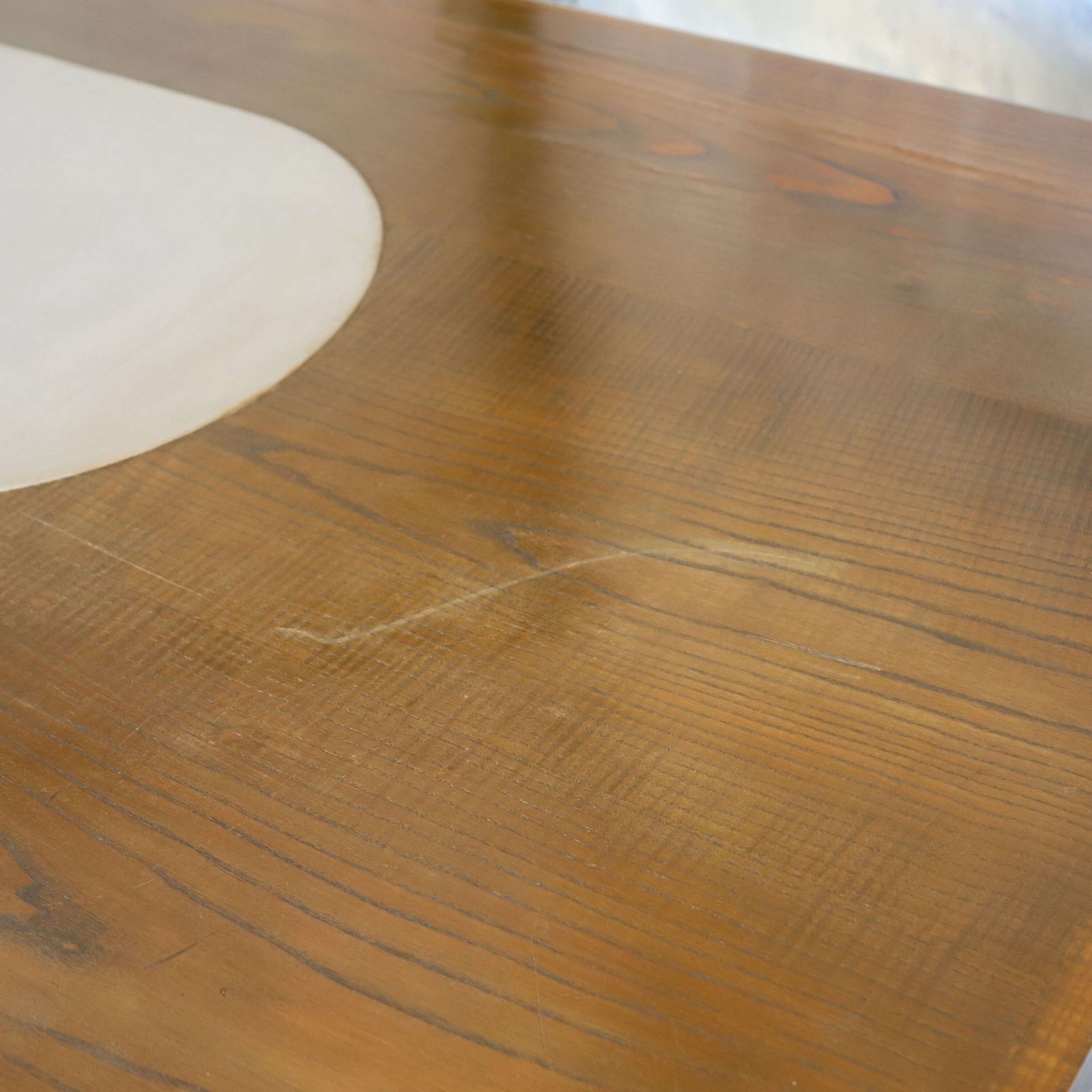 Large Industrial Desk   Aged Oak Top, Grey Leather & Aviation Style Pedestals C.1970s 80s photo vinterior