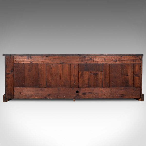 Large Antique Dresser Base, English, Oak, Gothic Revival, Window Seat, Victorian photo 3312.0