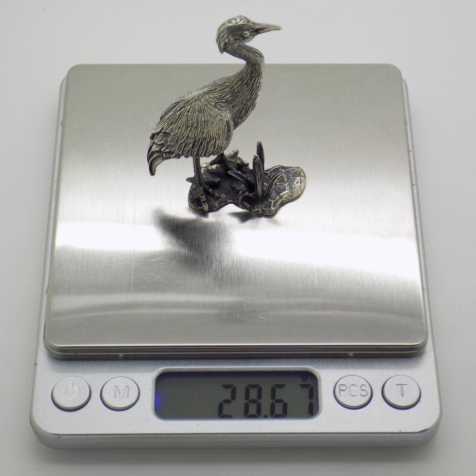 photo furniture Vintage Italian Handmade Silver Heron Figurine, 1970s