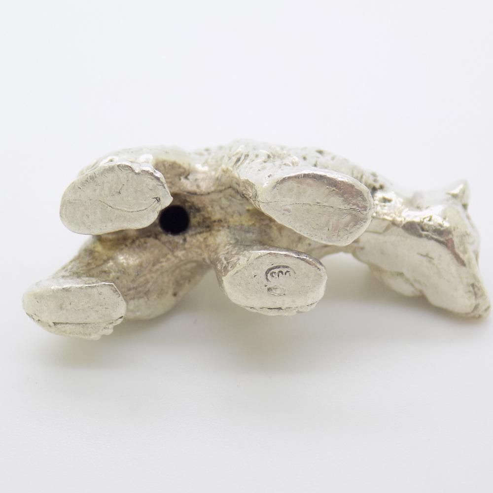 Vintage Italian Handmade Silver Polar Bear Figurine Sculpture, Milan, Italy, 1970s photo vintage