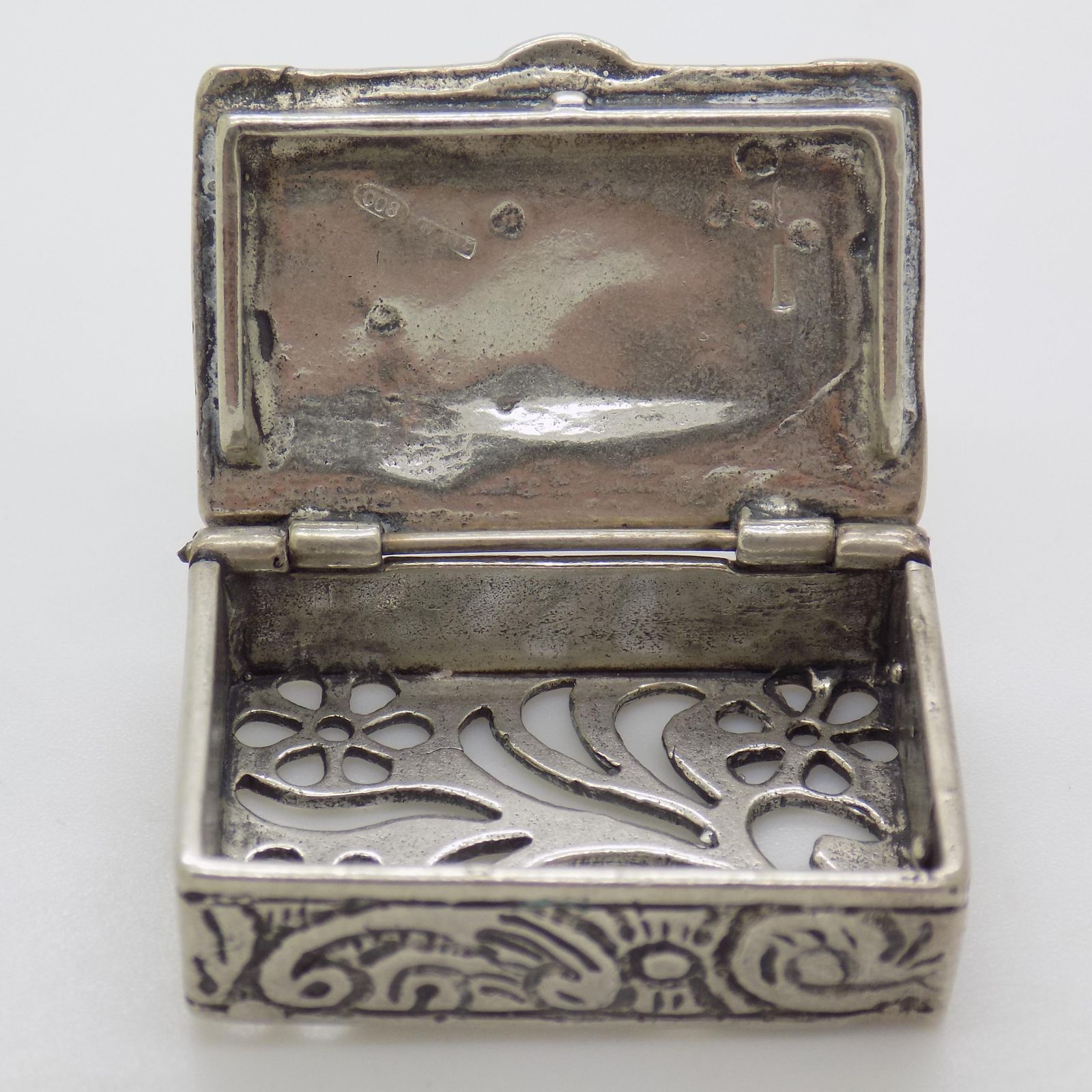 Vintage Italian Handmade Silver Potpourri Box With Fruits, Tuscany, Italy, 1970s photo Home Decor