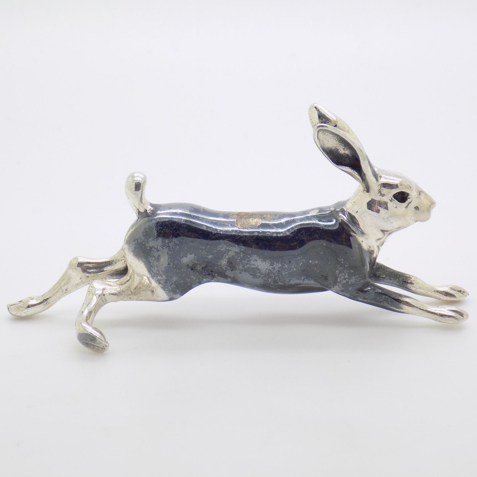 Vintage Italian Handmade Silver Running Hare Figurine, 1980s photo buy