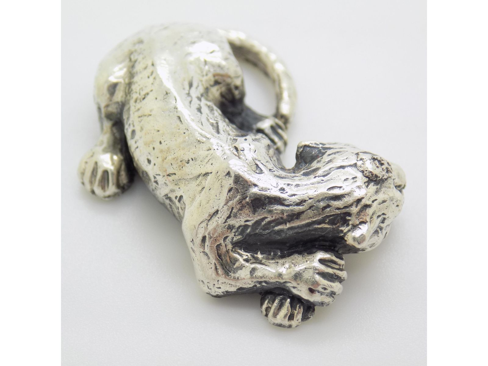 Vintage Italian Handmade Silver Sleeping Panther Figurine, Arezzo, Tuscany, Italy, 1970s photo buy