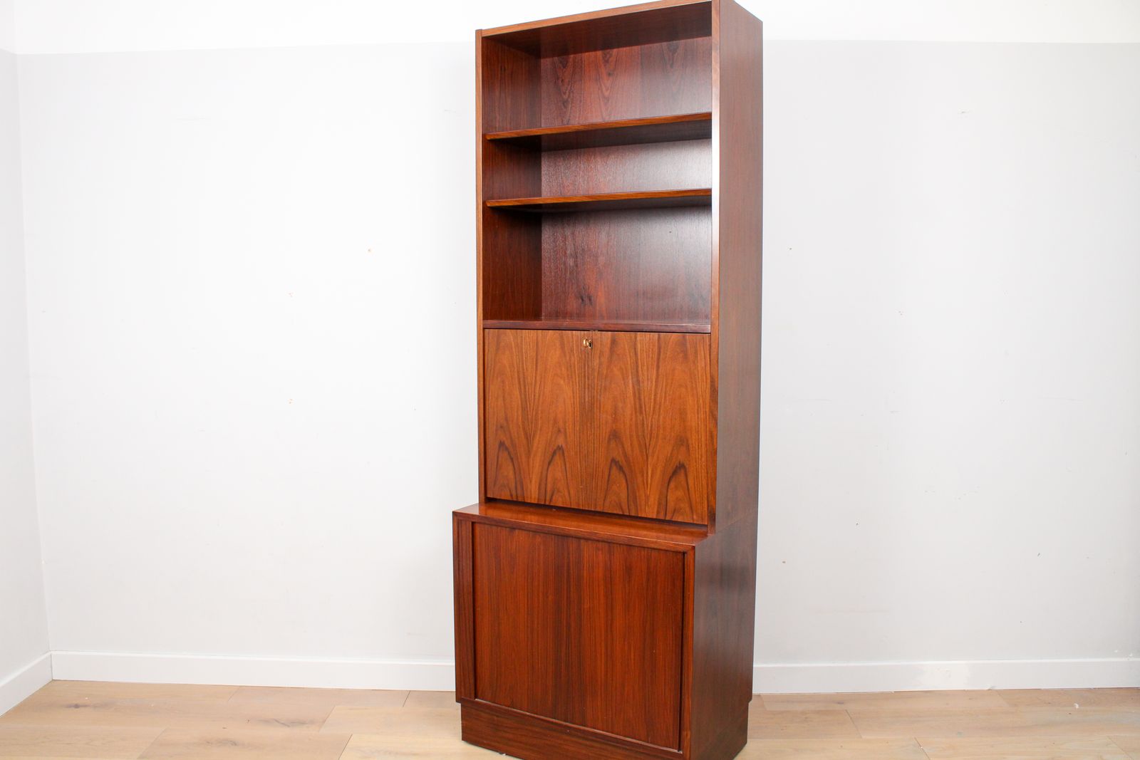 A Vintage Danish Mid Century Rosewood Poul Hundevad Display Cabinet Bookshelf photo for sale