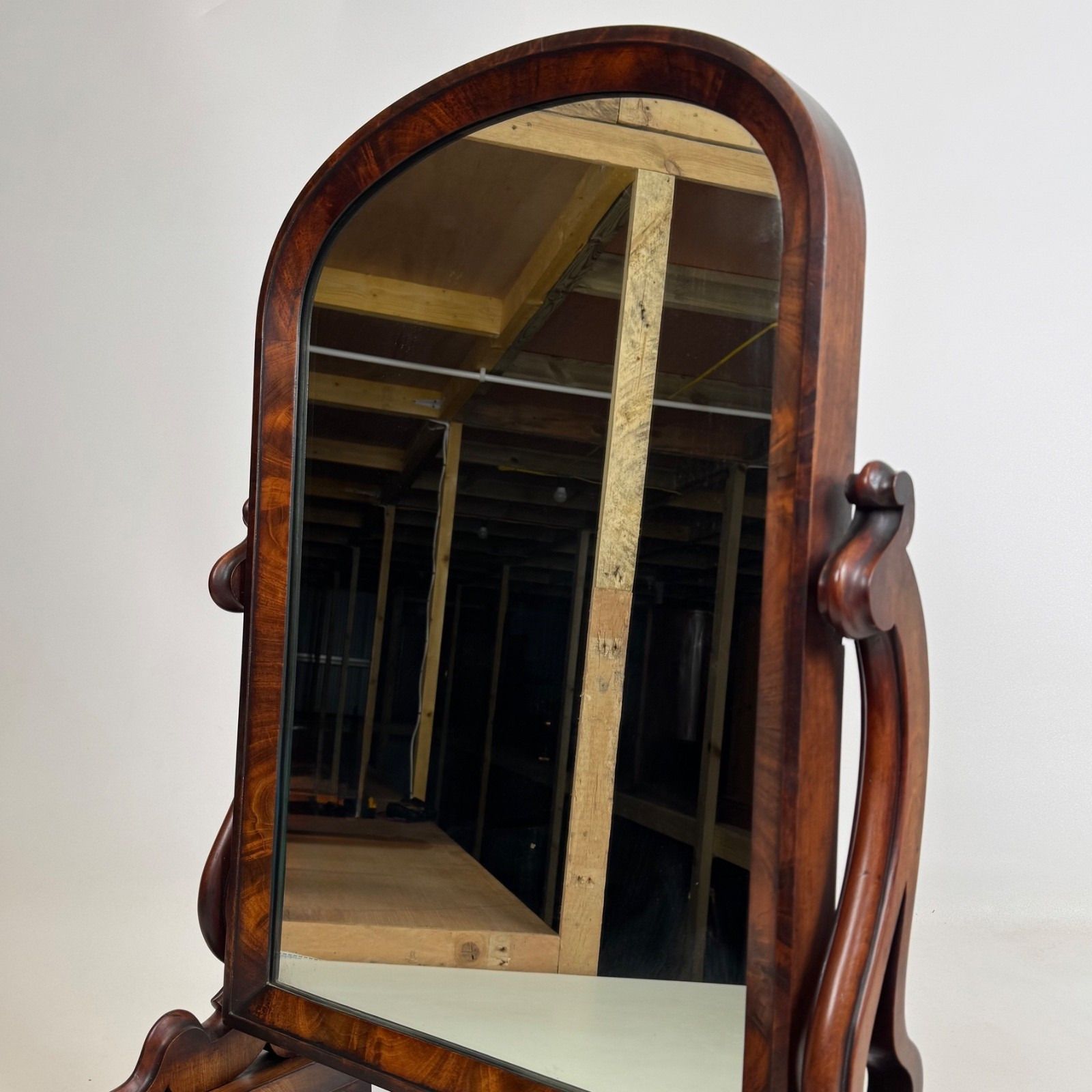495.0 Antique 19th Century Victorian Dressing Mirror In Mahogany ( Af 5352 ) photo