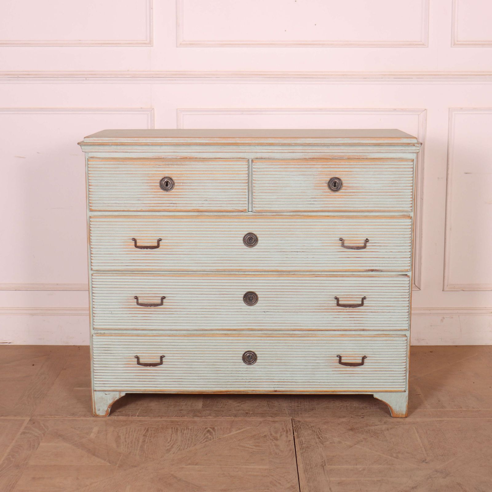 Swedish Fluted Drawer Fronts Commode