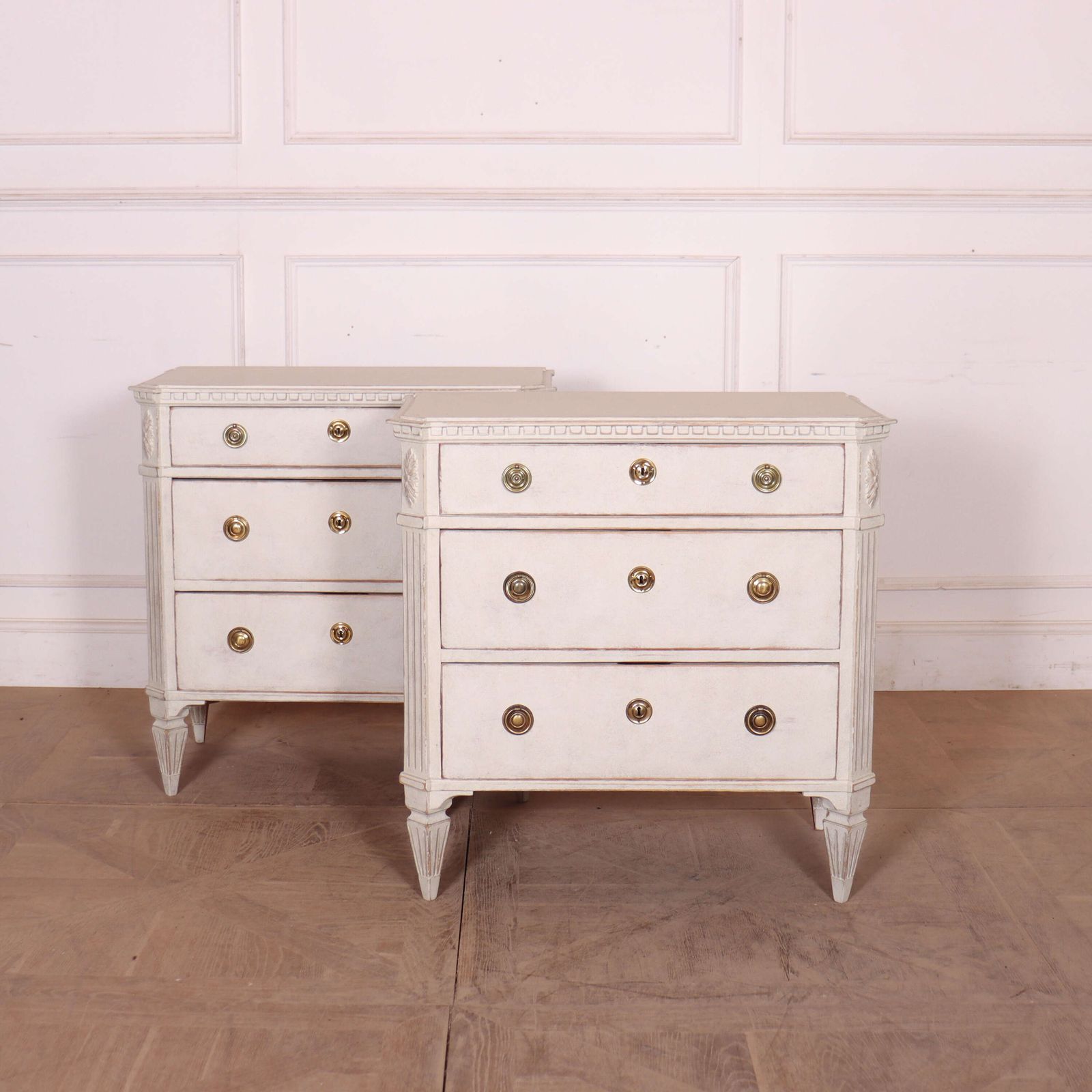 Pair Of Swedish Painted Commodes