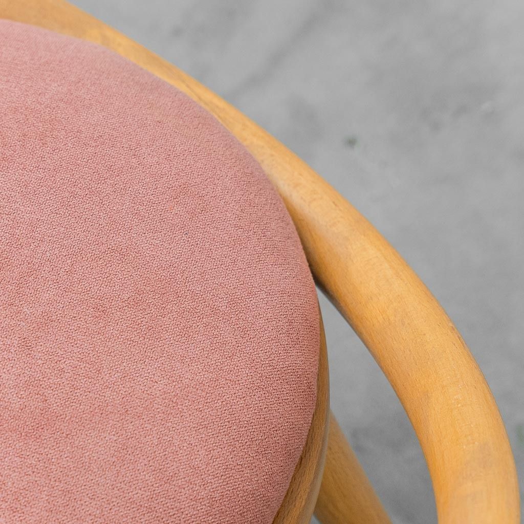 Vintage Bentwood Armchair With Pink Upholstery – Scandinavian Design From The 1960s photo vinterior