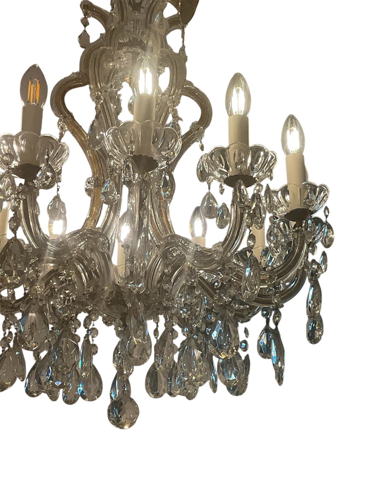 Italian Lead Crystal  1930 40's   “ Mariateresa “ Chandelier With 12 Lights Bulbs photo for sale