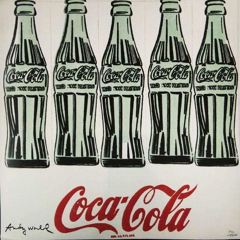 1980s Big Andy Warhol "Coca Cola" Limited Edition Lithograph Numbered In Pencil By Cmoa. 60cm / 23.62 Inches photo furniture