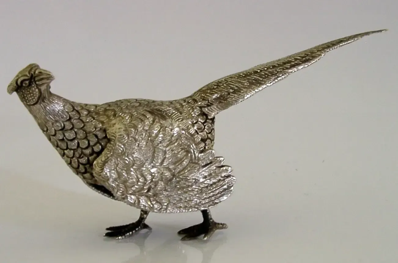 Figurine de faisan en argent sterling 200 g, Sheffield 1998, chasse photo for sale