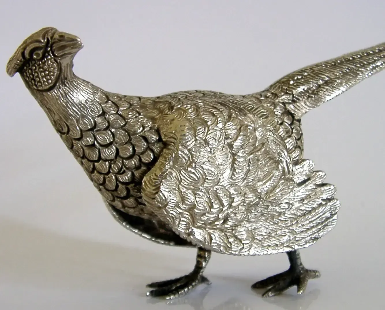 Figurine de faisan en argent sterling 200 g, Sheffield 1998, chasse photo Art