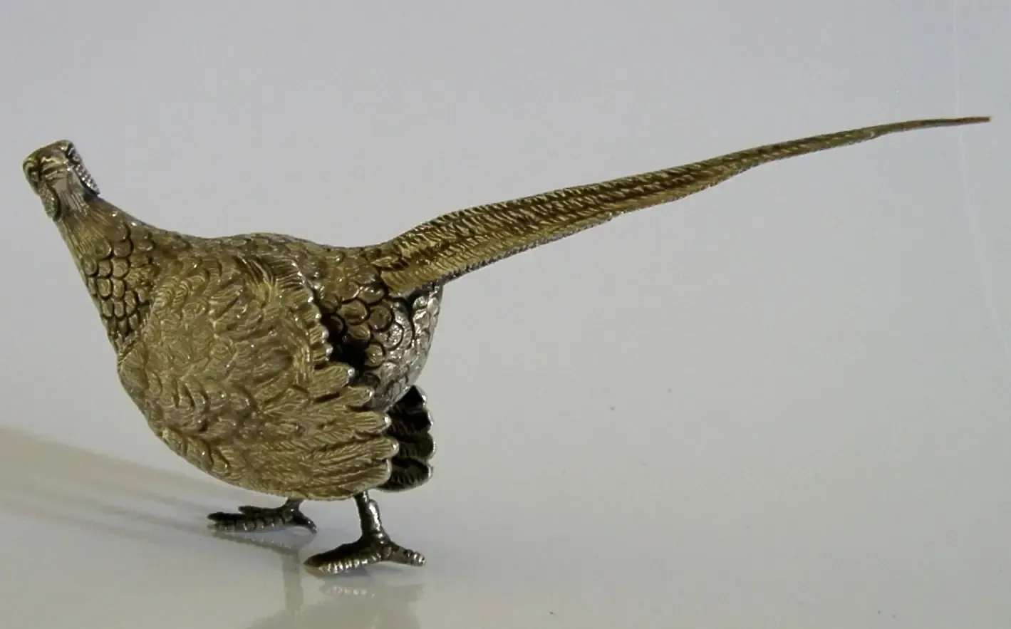 Figurine de faisan en argent sterling 200 g, Sheffield 1998, chasse photo vintage