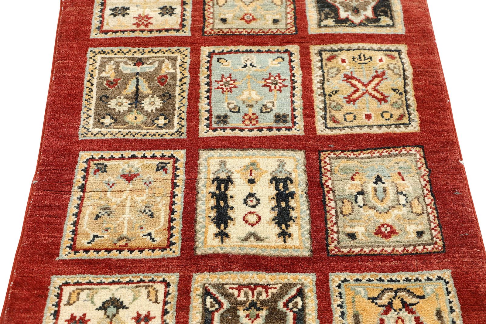 Small Red Oriental Afghan Ayna Garden Design Rug photo for sale