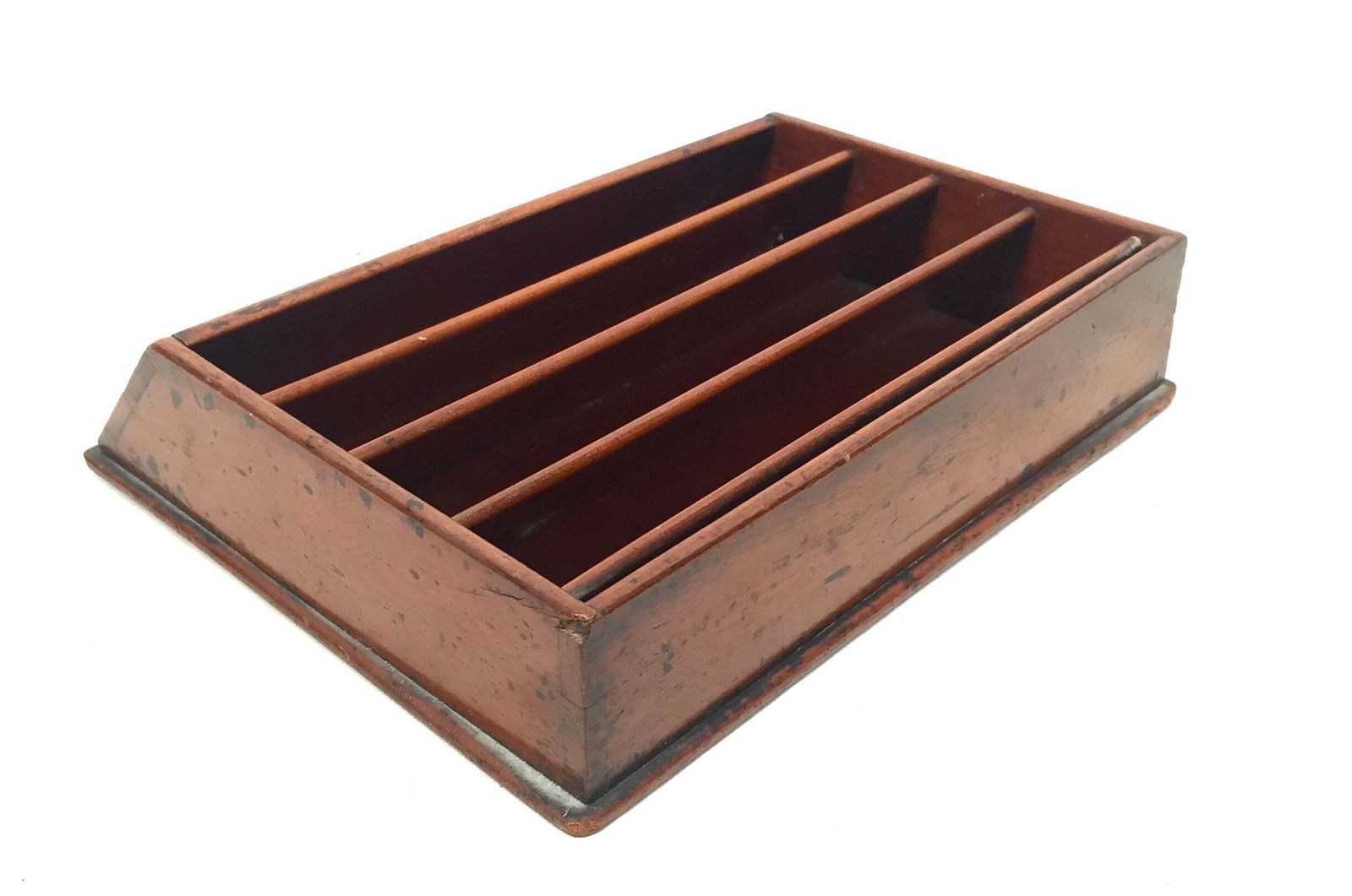 Antique Wooden Desktop Display Stand / Letter Rack / Stationery Holder C.1910 photo vinterior