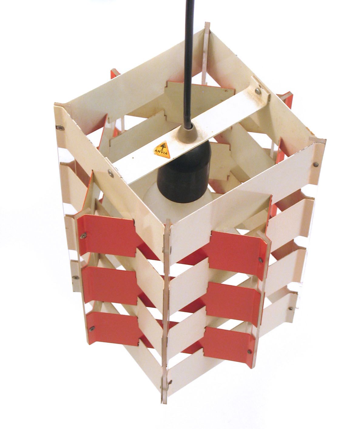 Anvia Hanglamp – Rood & Wit (Jaren 1960, Nederlands Design) photo furniture