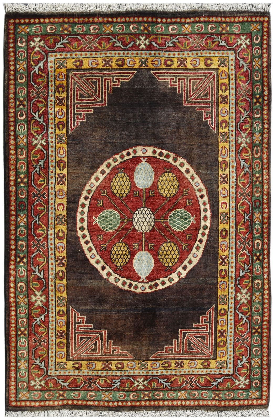 3x4 Charcoal Serapi Tribal Hand Knotted Boho Rug
