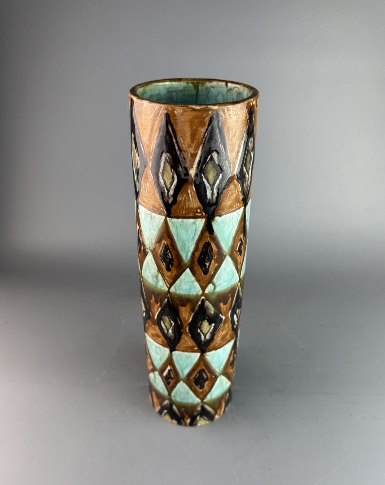 Elio Schiavon Italy Mid Century Pottery Studio Vase 1960s photo for sale