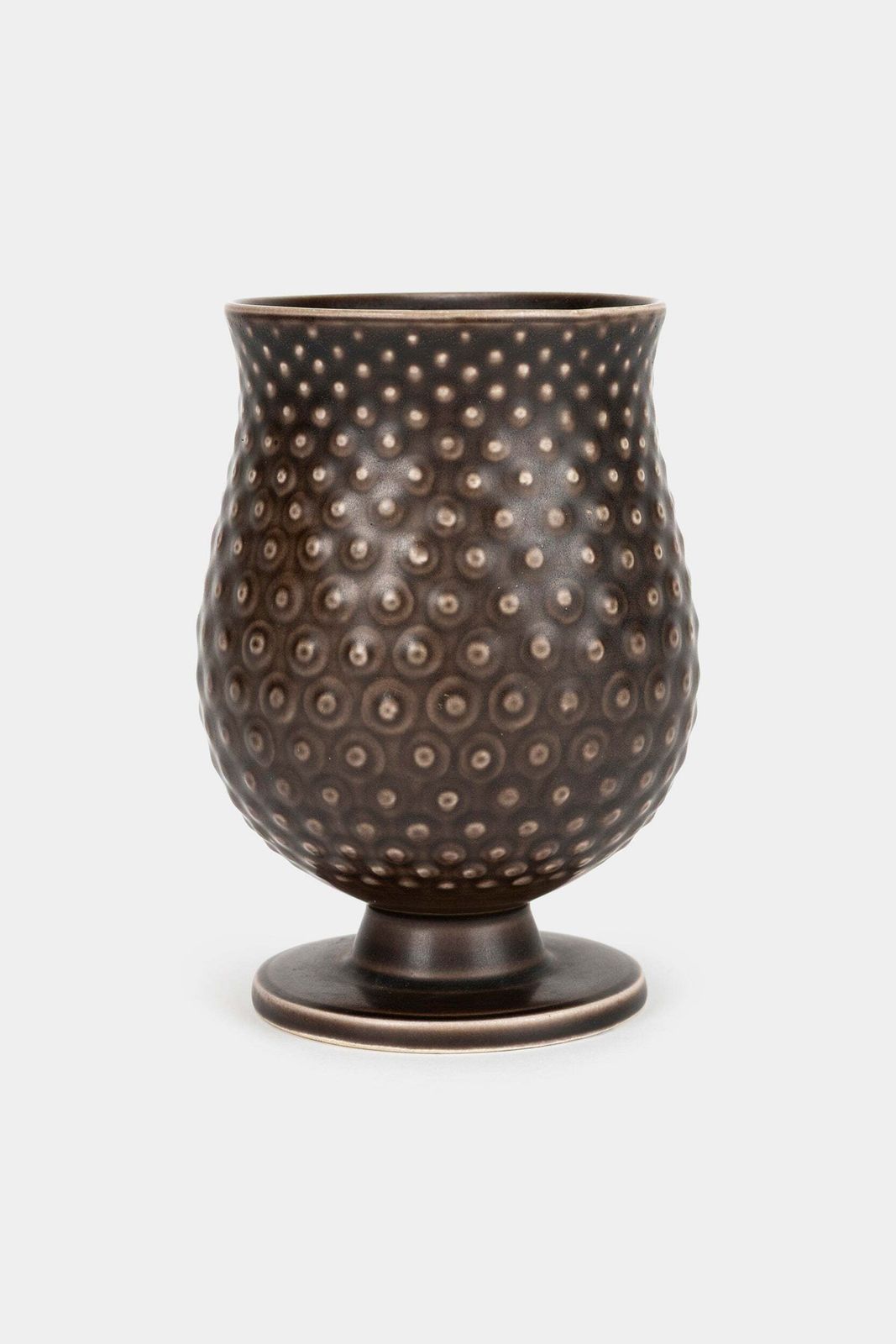 Nils Thorsson For Alumina Royal Copenhagen, Faience Vase, Brown Solbjerg Series, Denmark, 30s photo furniture