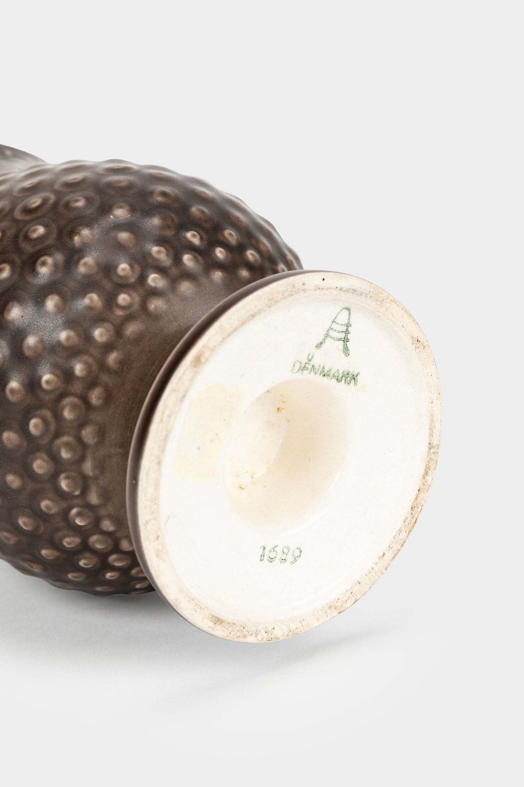 Nils Thorsson For Alumina Royal Copenhagen, Faience Vase, Brown Solbjerg Series, Denmark, 30s photo vinterior