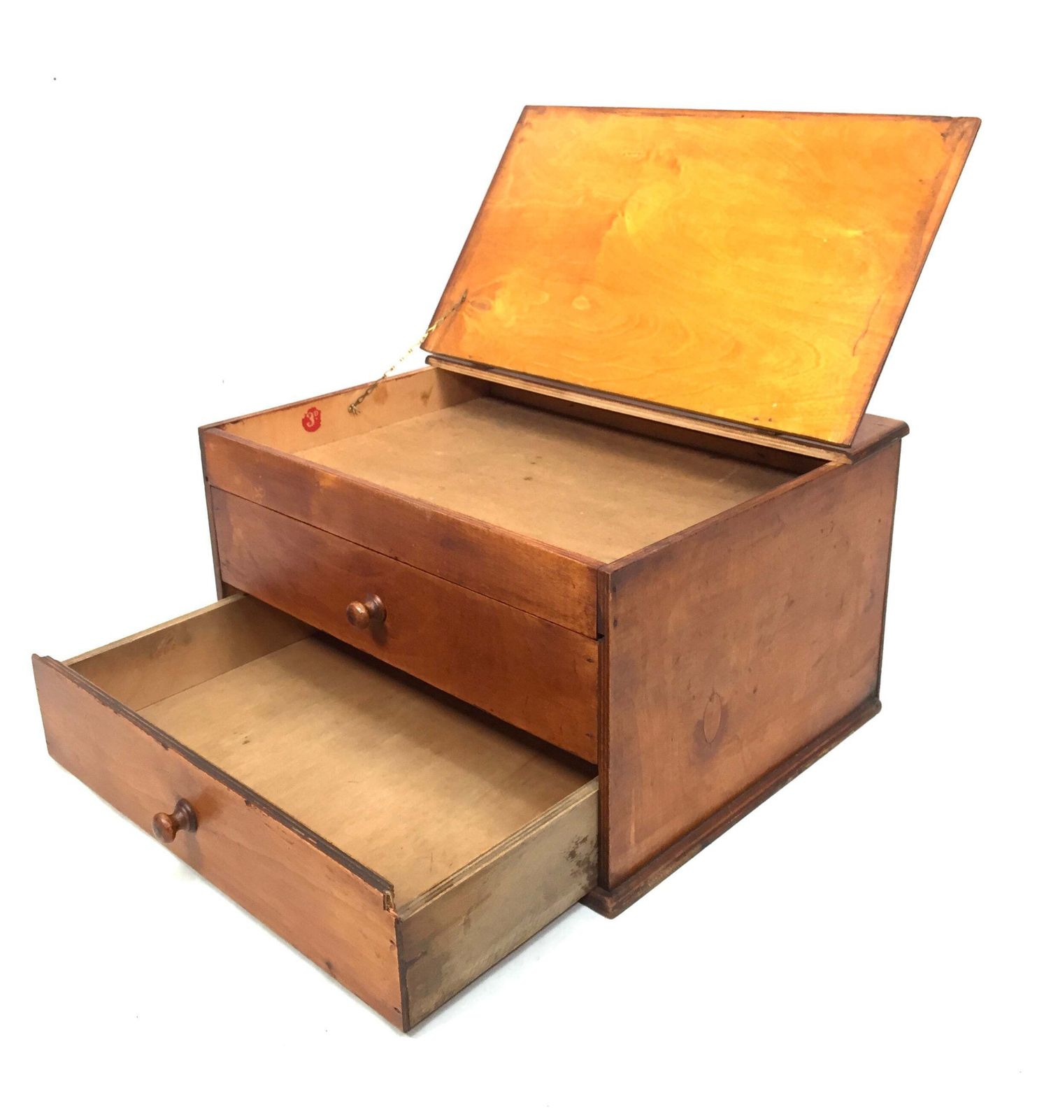 Antique Tabletop Storage Box / Sewing /Haberdashery Cabinet / Jewellery / C1950 photo Home Decor