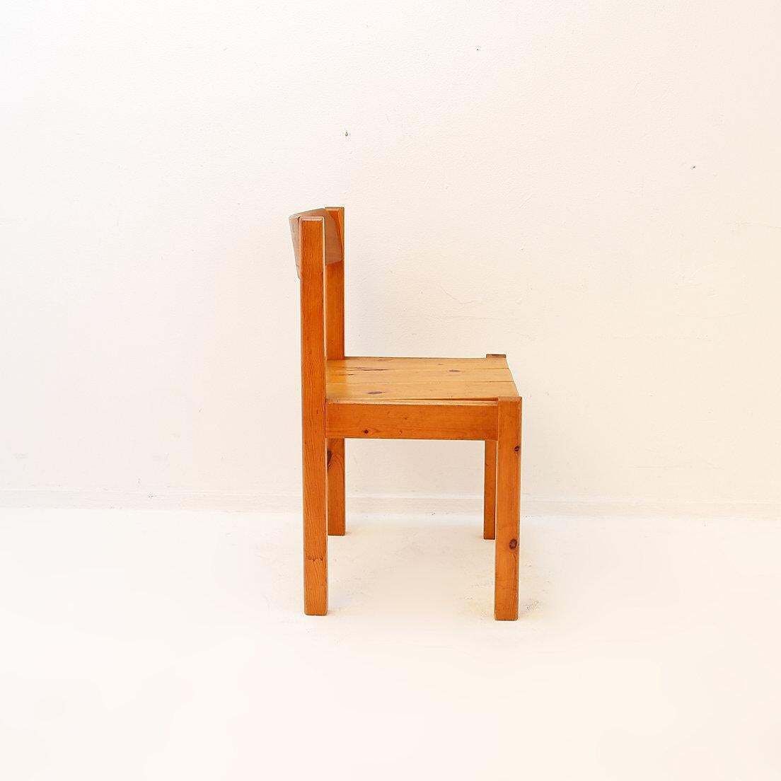 Mid Century Swedish Pine Wood Dining Set   1970s   1 Table & 4 Chairs photo for sale