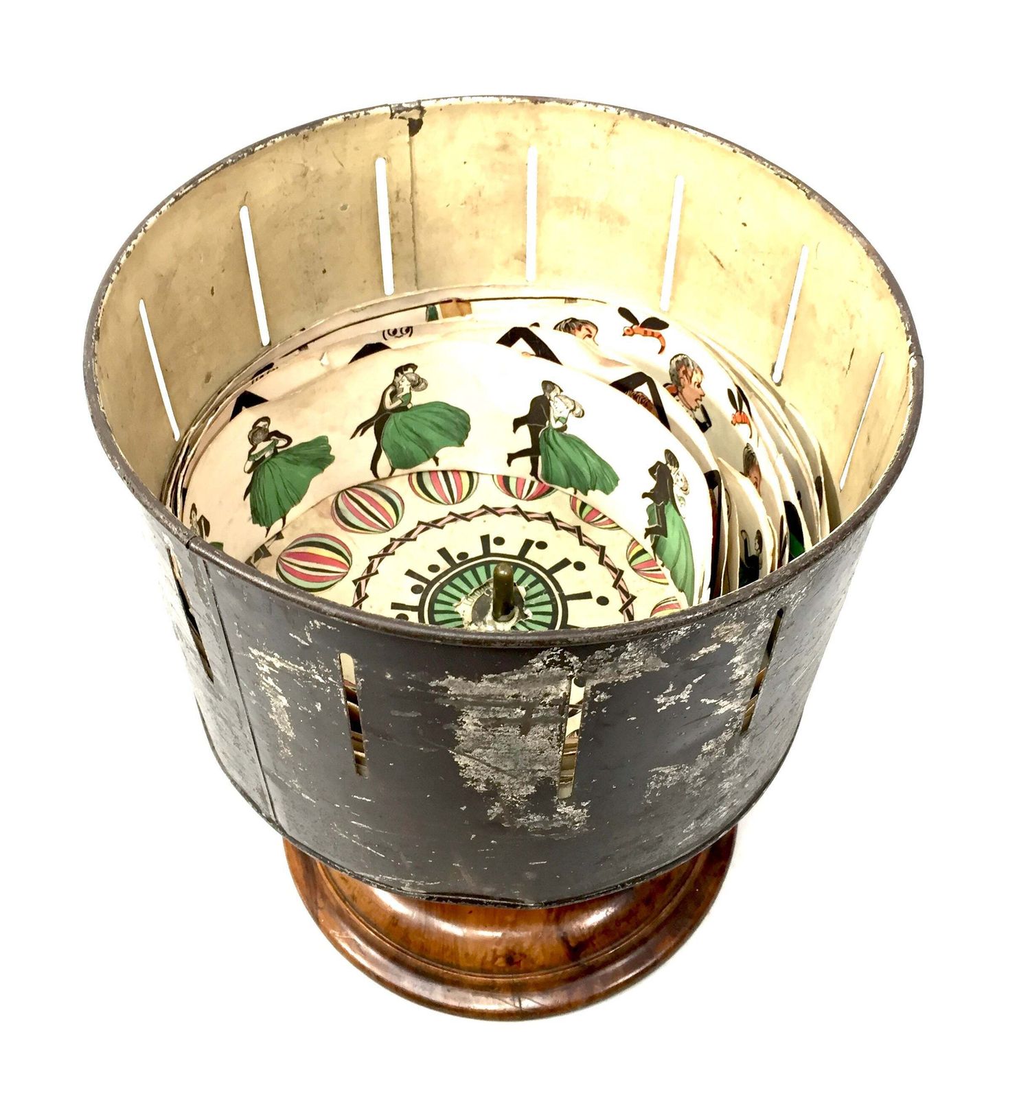 Antique Victorian Zoetrope / Wheel Of Life With Viewing Image Strips. C.1870 photo 895.0