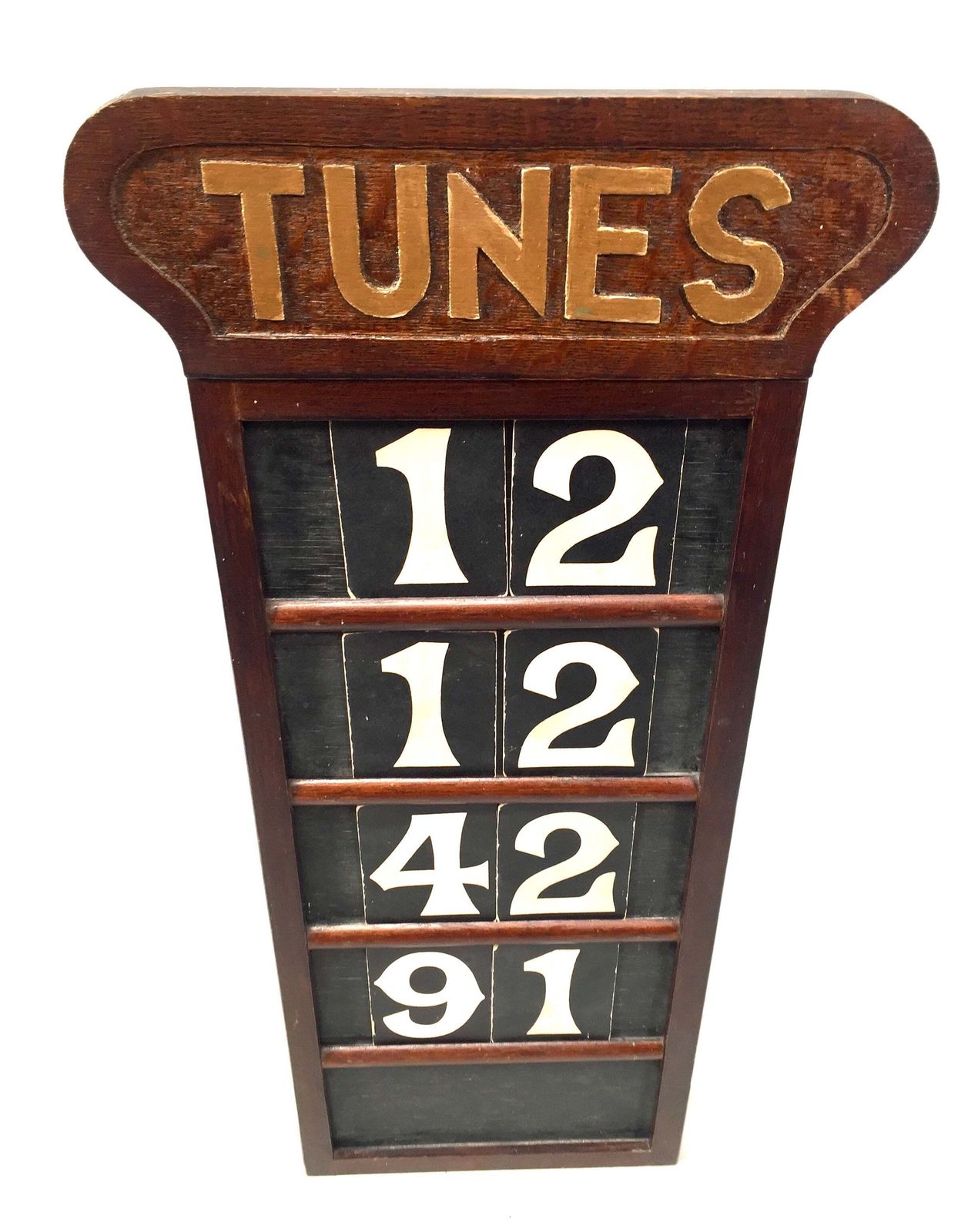 Antique Wooden Oak Tunes Hymn Board / Church Used / Early 20th Century C1930 photo Home Decor