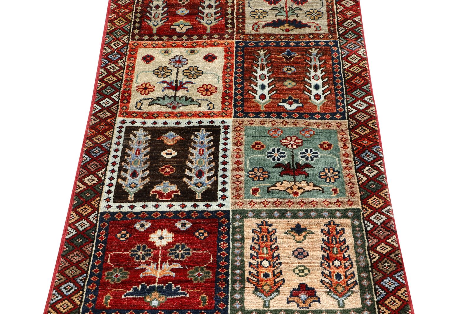 2x5 Red Garden Design Ayna Afghan Traditional Runner Rug photo for sale