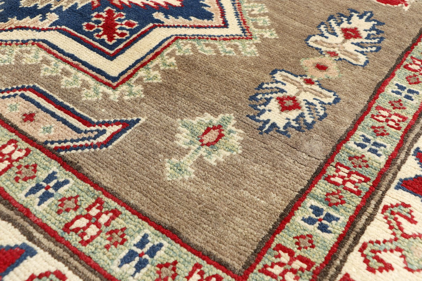 Beige Kazak Afghan Traditional Handmade 4x7 Rug photo Textiles