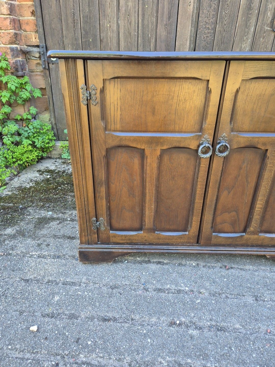 Vintage Oak Stereo Cabinet Lift Up Top & Base Cupboard photo furniture