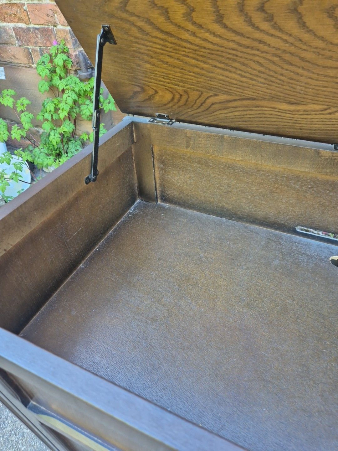 photo for sale Vintage Oak Stereo Cabinet Lift Up Top & Base Cupboard