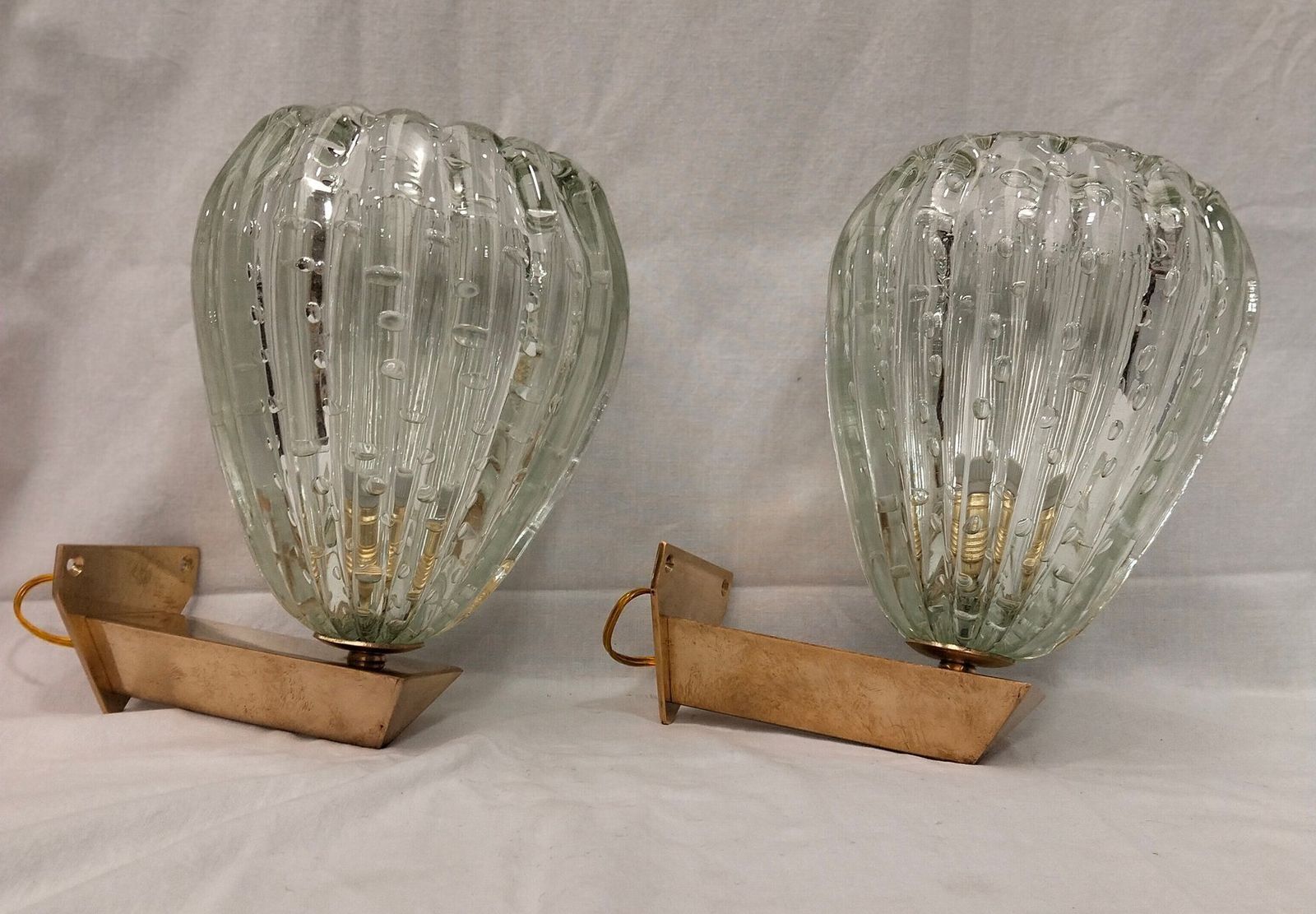 Murano Glass Wall Lights By Ercole Barovier For Barovier & Toso, 1980s, Set Of 2 photo furniture