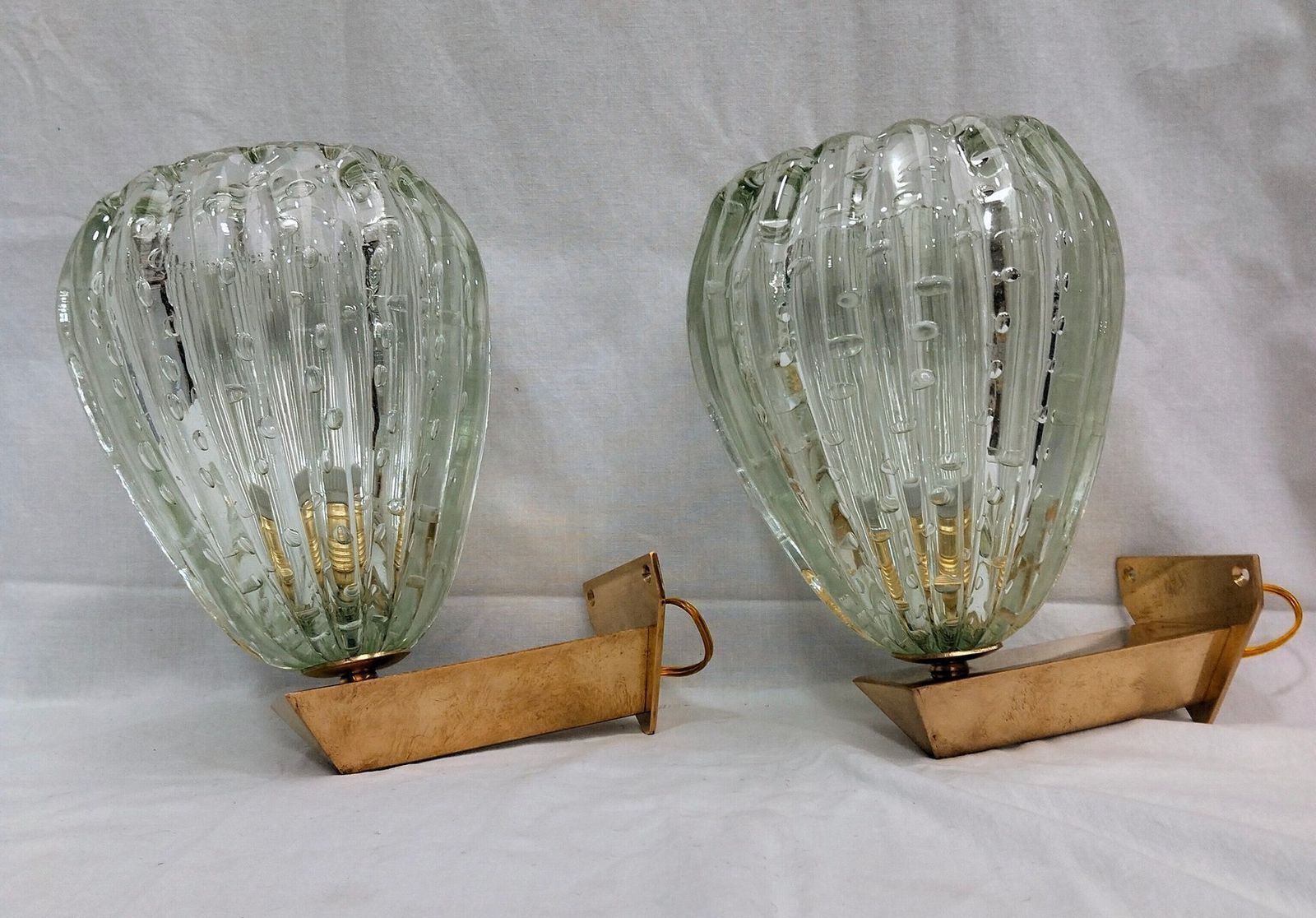 Murano Glass Wall Lights By Ercole Barovier For Barovier & Toso, 1980s, Set Of 2 photo Lighting
