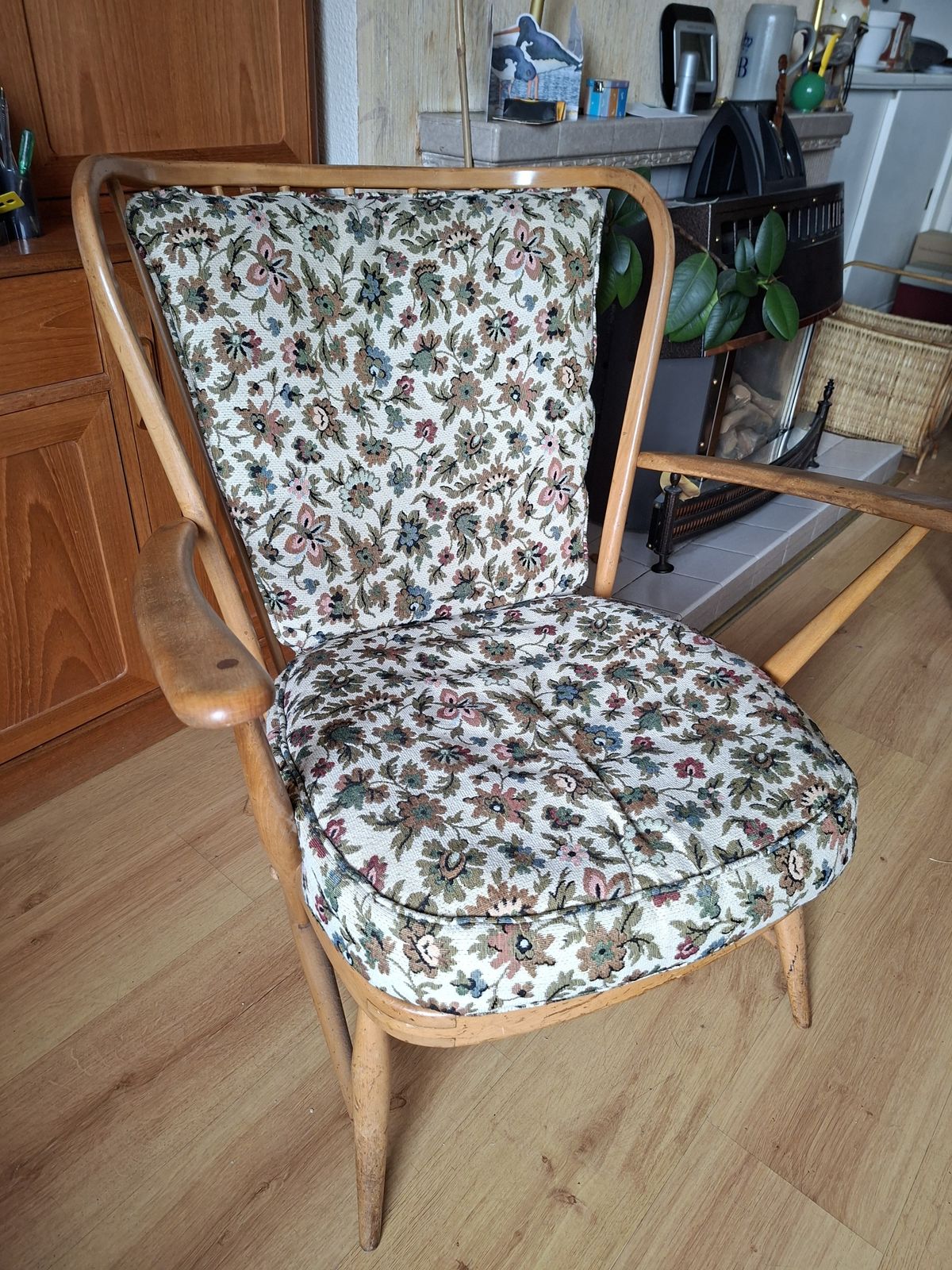 Ercol Armchair Early 1960s Vintage Some Damage To Webbing photo furniture