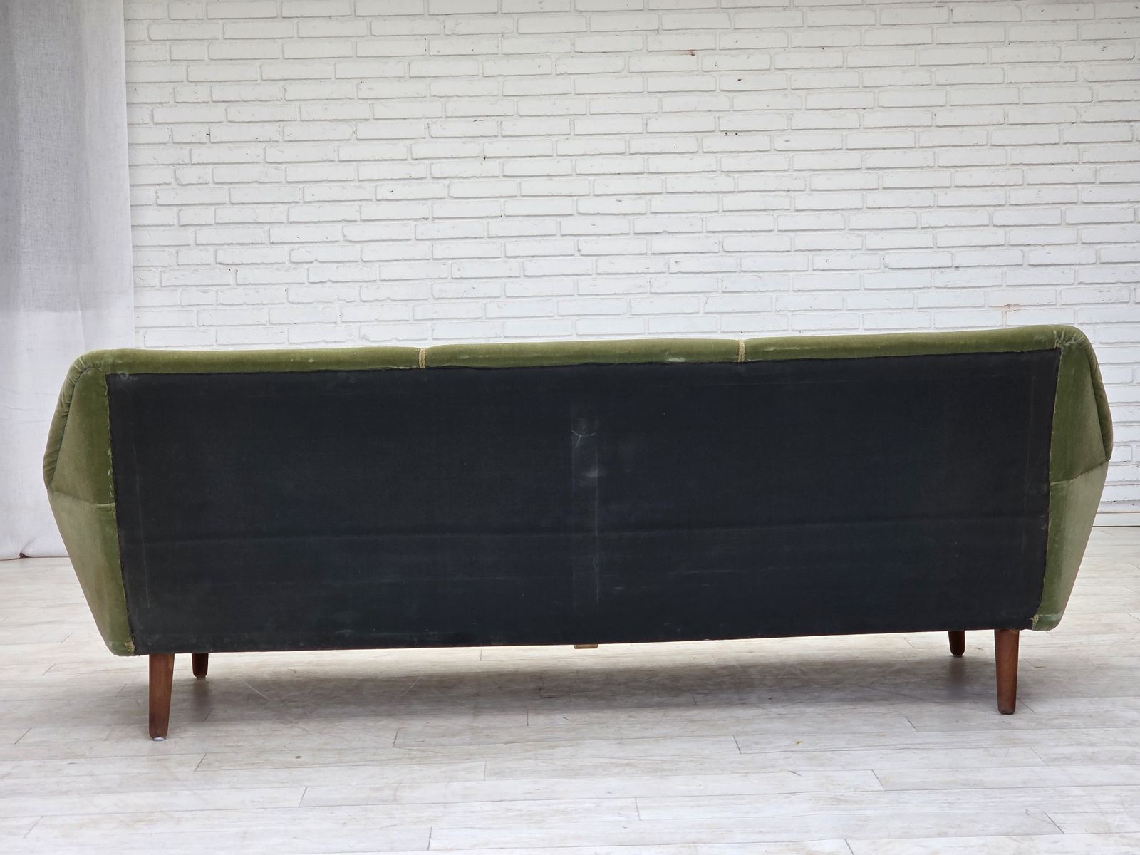 1970.0 1970s, Danish By Kurt østervig, 3 Seater Sofa, Furniture Velour, Teak Wood. photo