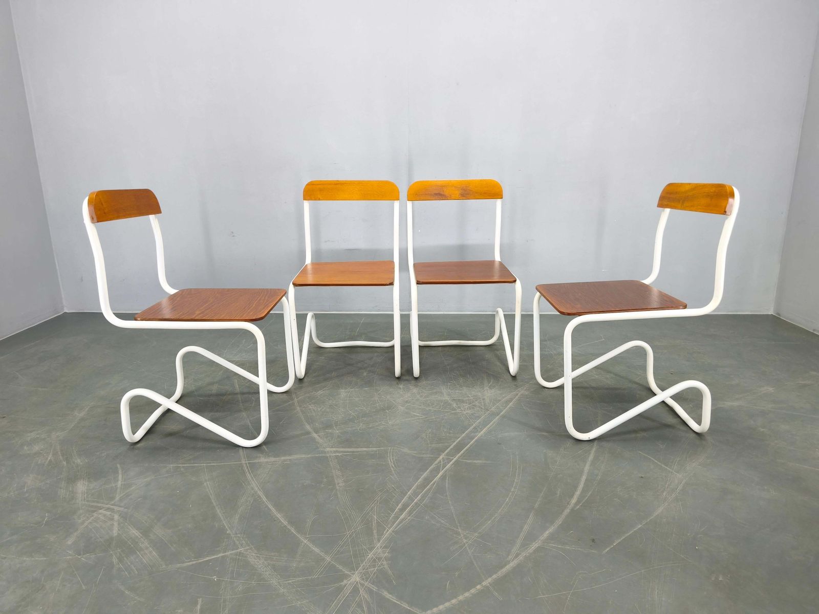Set Of 4 Bauhaus Cantilever Chairs, Tubular Steel, Germany 1930s photo furniture