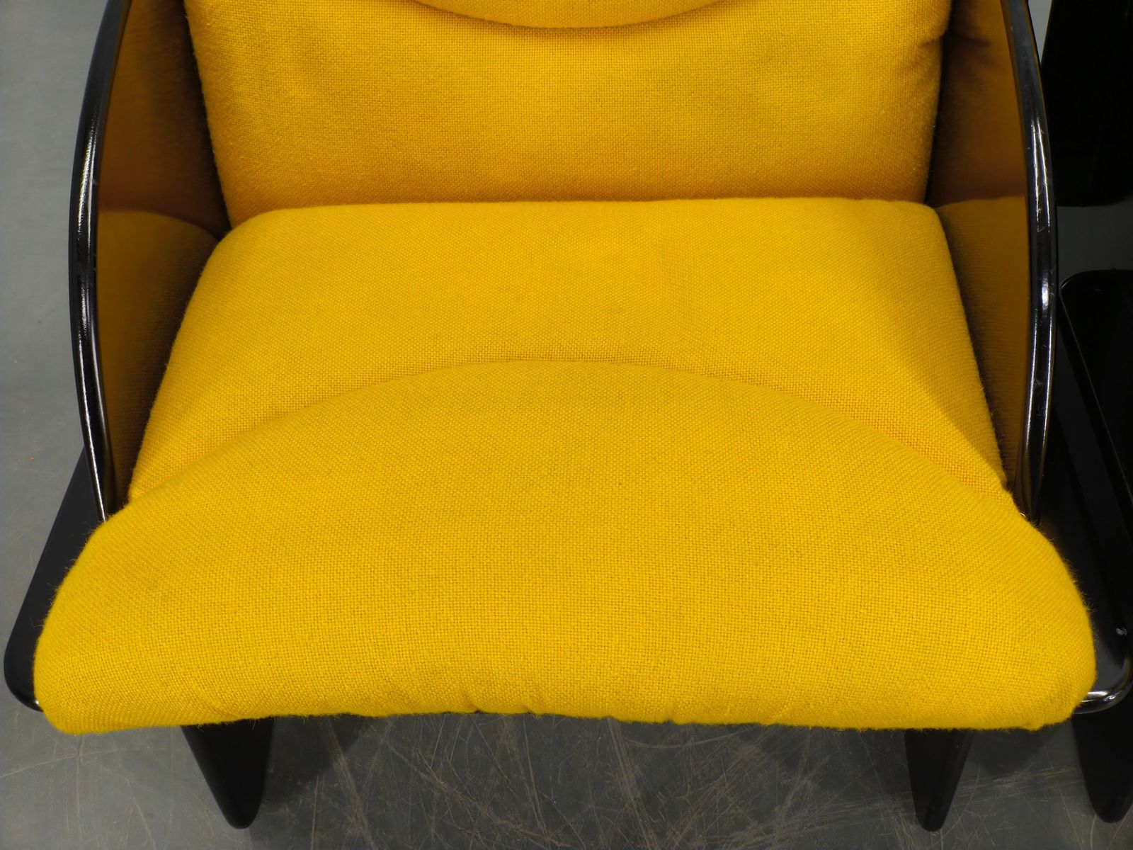 Pair Of Italian Space Age Armchairs, Black Lacquer, 1970s photo buy