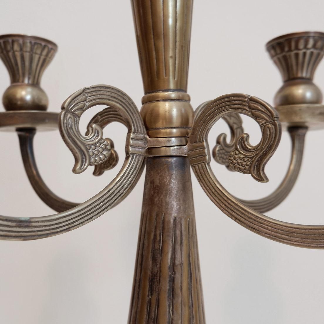 Antique Baroque Candelabra, Silver Plated, Four Armed, 20th Century photo furniture