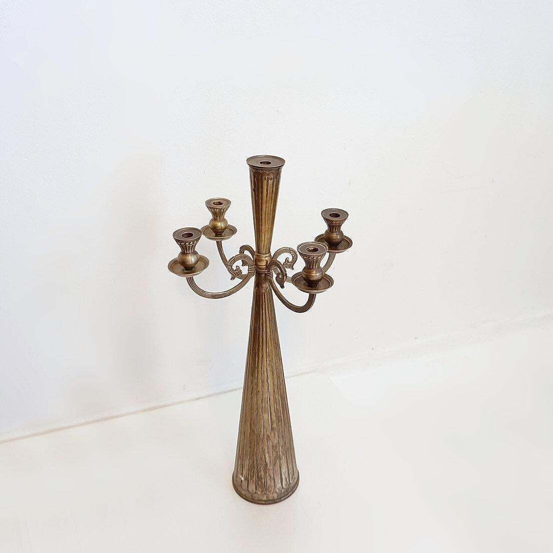 photo for sale Antique Baroque Candelabra, Silver Plated, Four Armed, 20th Century