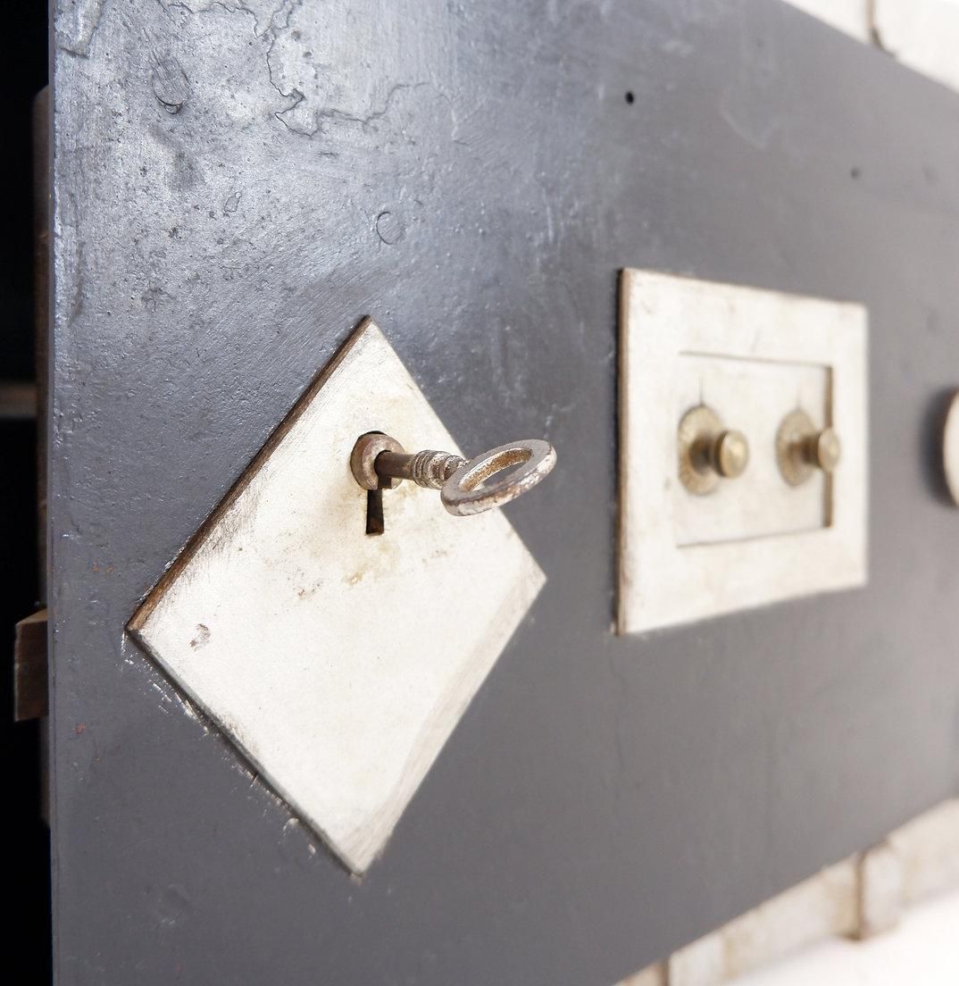 20th Century Antique Cast Iron Safe, Industrial Style, 50x33cm photo 1241.0