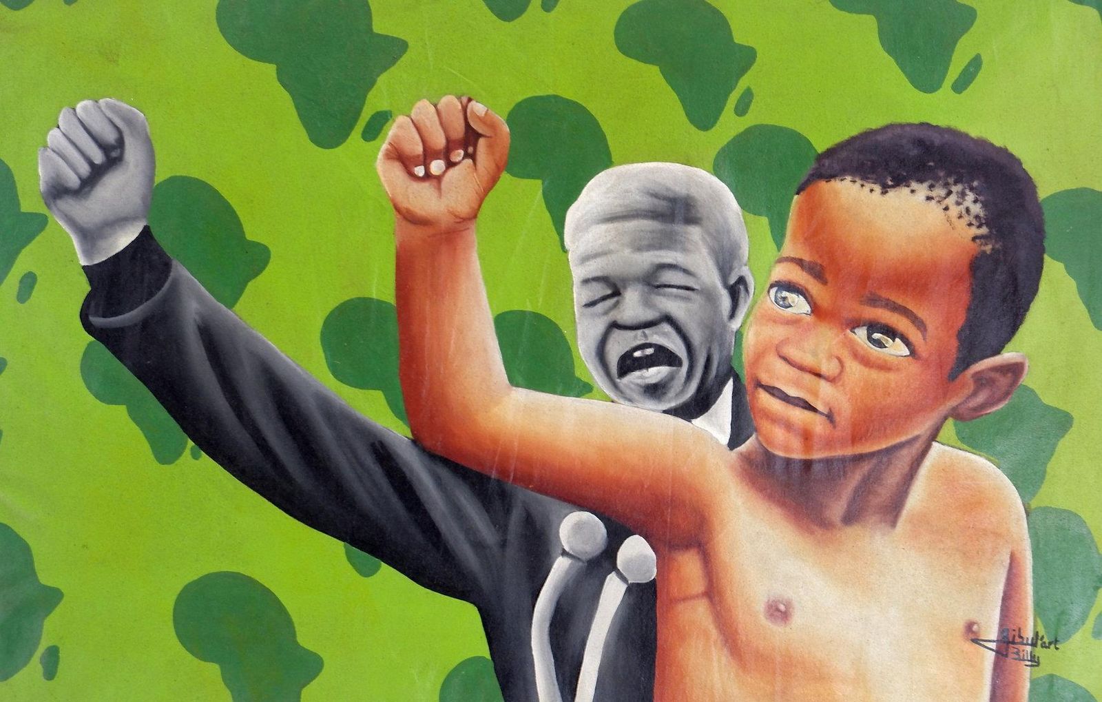 Billy Gubul'art  African Art   Acrylic On Fabric photo vinterior