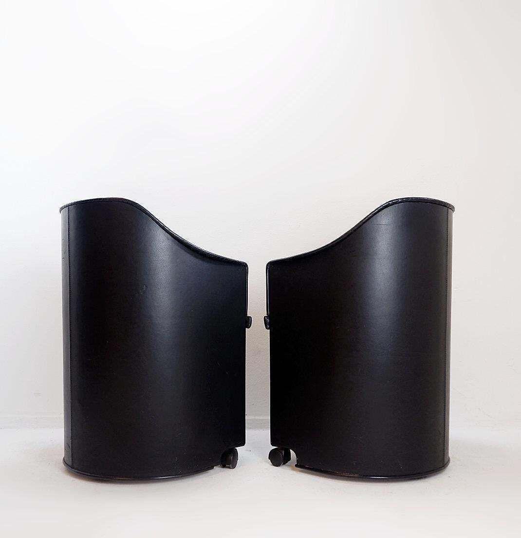 Pair Of Artona Armchairs In Black Leather By Afra And Tobia Scarpa For Maxalto photo furniture