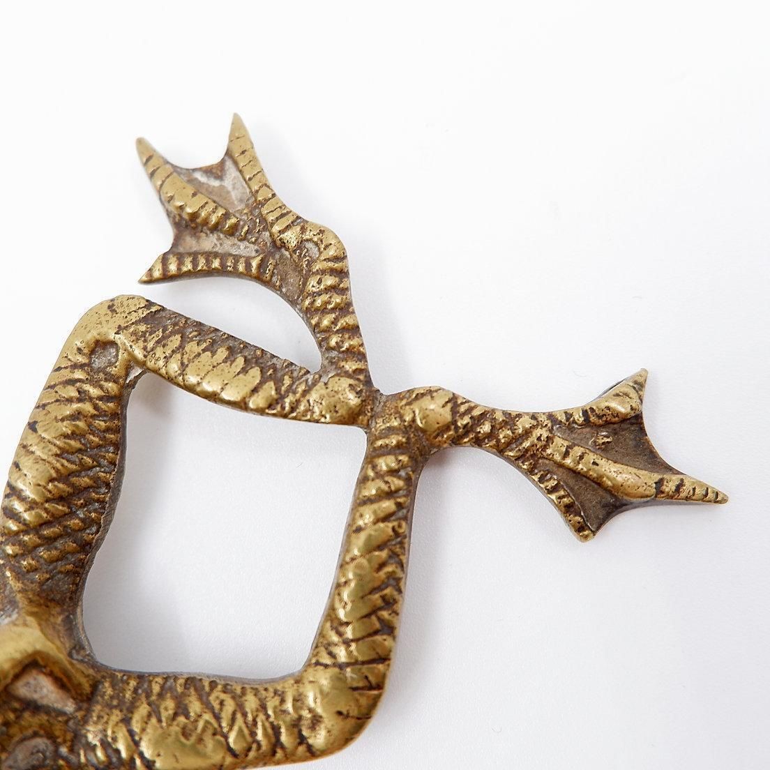Art Vintage Brass Frog Sculpture, 1960s Animal Decor, 20th Century Art photo