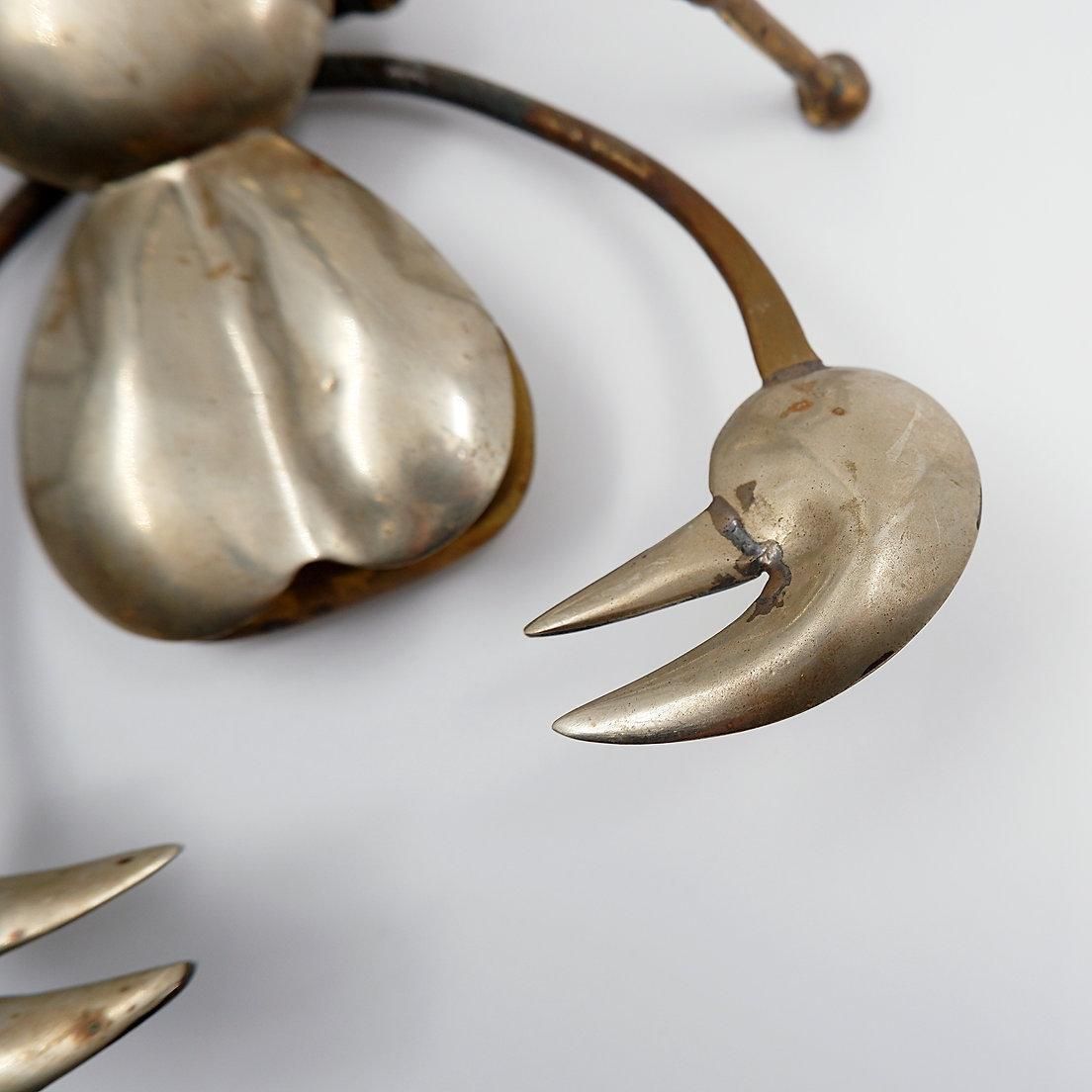 Brass And Metal Scorpion Sculpture, Mid Century Modern, 1970s, 22x20cm photo 381.0