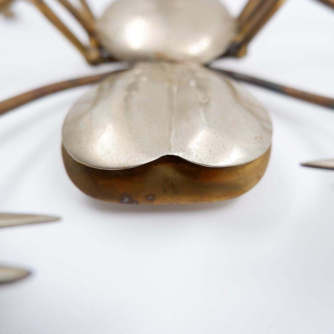 Brass And Metal Scorpion Sculpture, Mid Century Modern, 1970s, 22x20cm photo vinterior