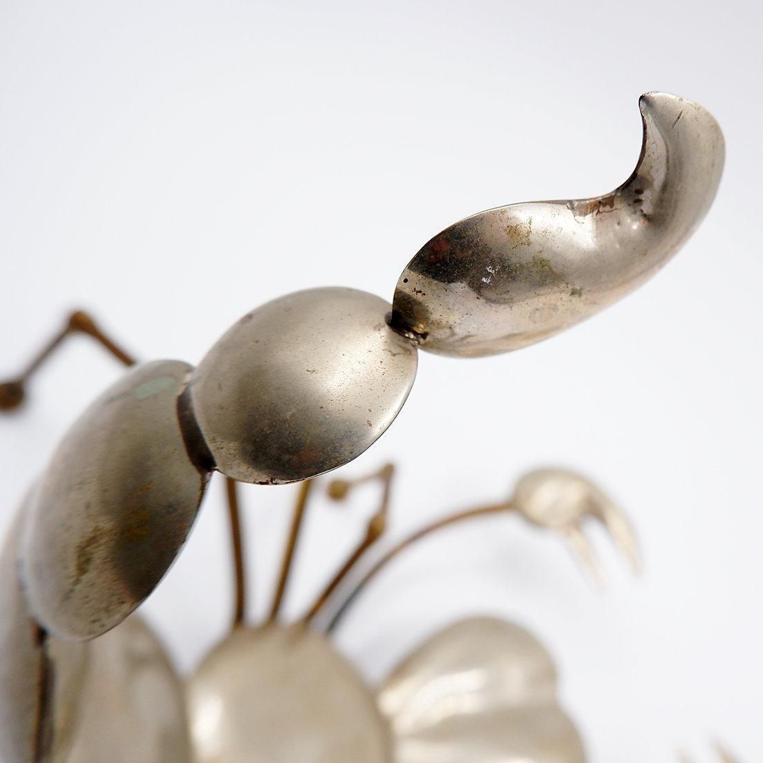 photo for sale Brass And Metal Scorpion Sculpture, Mid Century Modern, 1970s, 22x20cm
