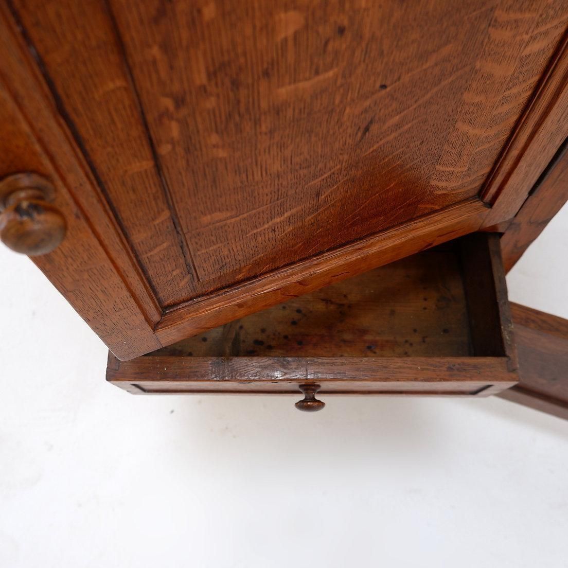 photo furniture Vintage 1950s Wooden Side Cabinet, Solid Wood, Antique Design, 105cm H