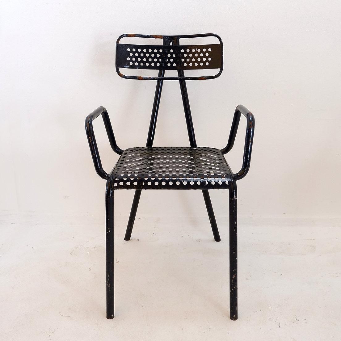 Rene Malaval 'Radar' Metal Mid Century French Garden Chairs Set Of 2 photo 966.0