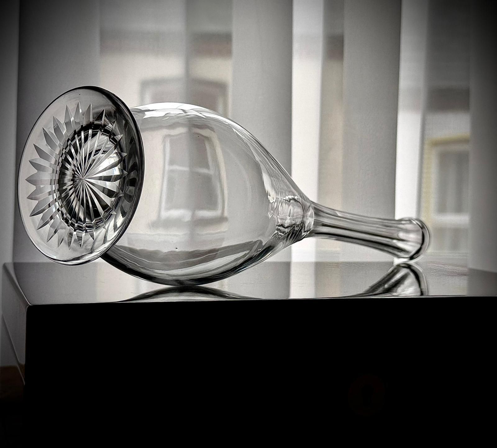 photo furniture Pair Of Antique Clear Glass Teardrop Decanters
